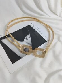 حزام معدني مطاطي باللون الذهبي للنساء لتناسب الفساتين والمعاطف للاستخدام اليومي والحفلات في الصيف والمدرسة والخريف وعيد الهالوين