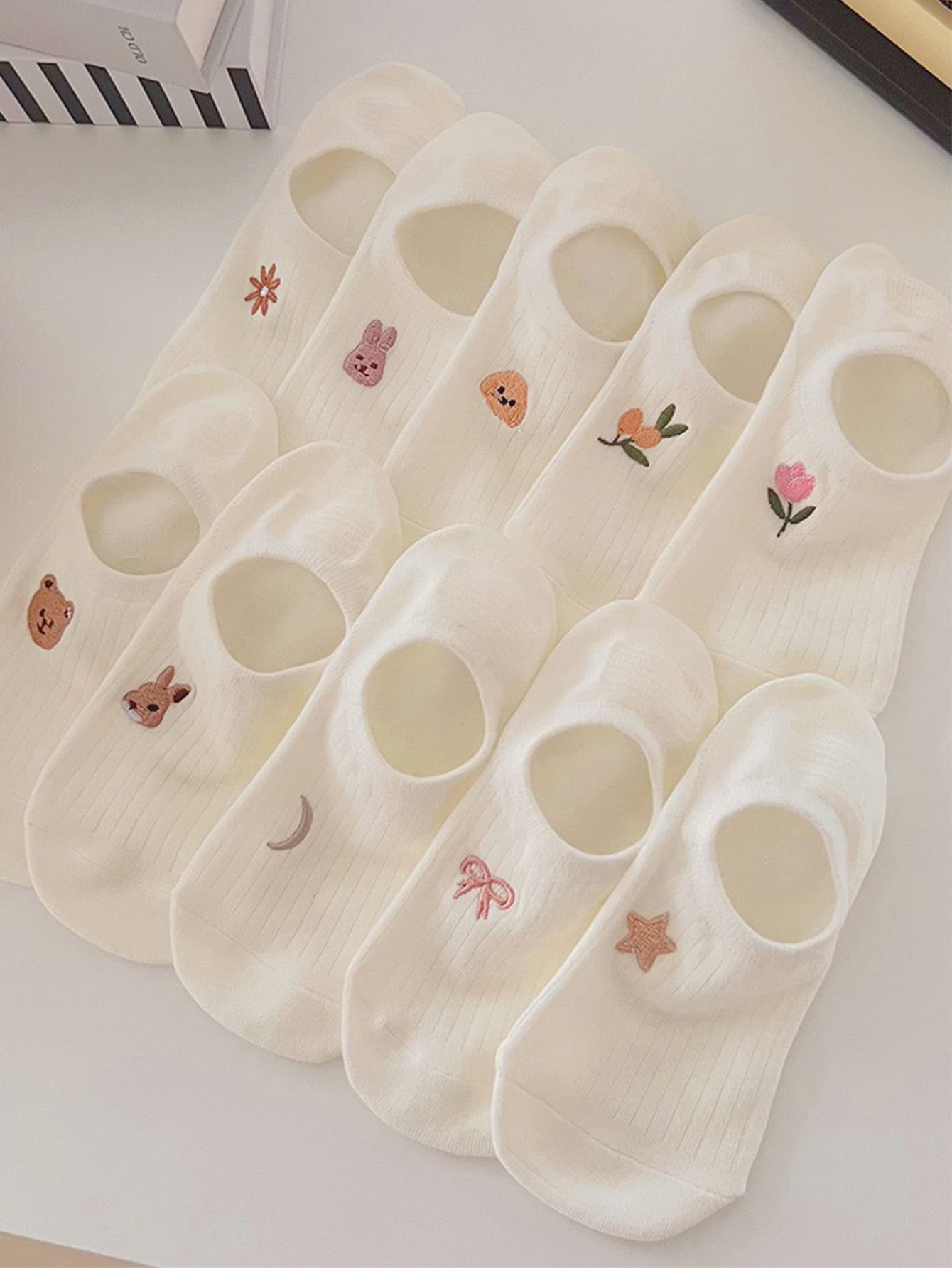 10 buc. șosete de barcă decoltate de culoare solidă pentru femei, respirabile, absorbante de transpirație, respirabile, anti-miros, anti-alunecare