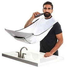 1 Men's Shaving Apron, Beauty Accessories And Father Or Husband Gift, White (Clear Suction Cup)