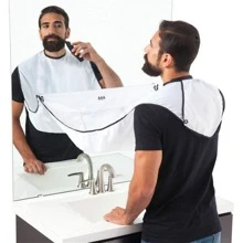 1 Men's Shaving Apron, Beauty Accessories And Father Or Husband Gift, White (Clear Suction Cup)