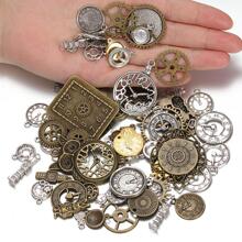 50g Bánh răng đồng hồ Steampunk cổ điển & Linh kiện đồng hồ thạch anh Phụ kiện làm đồ trang sức tự làm, Khoảng 25 chiếc, Màu sắc & Kiểu dáng ngẫu nhiên Mùa hè, Trường học - Đồng - Xem 5