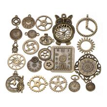 50g Bánh răng đồng hồ Steampunk cổ điển & Linh kiện đồng hồ thạch anh Phụ kiện làm đồ trang sức tự làm, Khoảng 25 chiếc, Màu sắc & Kiểu dáng ngẫu nhiên Mùa hè, Trường học - Đồng - Xem 8