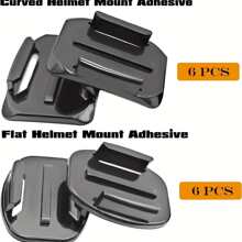 粘合式头盔平面曲面支架，带粘性垫片胶带，兼容 GoPro Hero 13 12 11、10、9、8、7、Max、Fusion、6、5、4、Session、3+、3、2、1，适用于 DJI OSMO Action 5Pro 4 3 Insta360 X4 X3