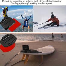 粘合式头盔平面曲面支架，带粘性垫片胶带，兼容 GoPro Hero 13 12 11、10、9、8、7、Max、Fusion、6、5、4、Session、3+、3、2、1，适用于 DJI OSMO Action 5Pro 4 3 Insta360 X4 X3