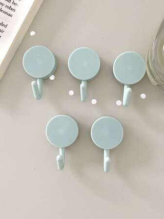 5入組家用的膠黏劑掛鉤帶北歐風卡通設計,痕跡簡約風格,多功能適用於廚房,浴室,客廳,臥室