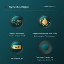 臉部按摩器和美容儀,用於皮膚緊緻和提升、臉部和頸部治療、皮膚護理工具家用臉部護理機 - 藍色 - 查看 3