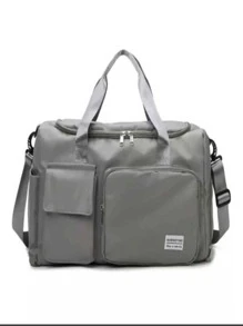 ASALOOG Bolsa Mala Academia Viagem Imagem Fitness Transversal Casual Unissex Com Ref: M-212 - Cinza - Visão 3