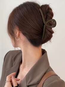 4pcs/Set Ladies' Minimalist Hair Claw/Hair Clip With Simple & Elegant Square/Rectangular/Flower Shape, Suitable For Daily & Outdoor & Bath & Makeup & Hair Styling & Clothing Accessory Casual Hair Clips Hair Jaw Clip Hair Clamps Hair Clutch Hair Catcher Clip Fall Winter Claw Clip Hair Accessories For Women For Vacation Outfits Woman Summer - Coffee - View 5