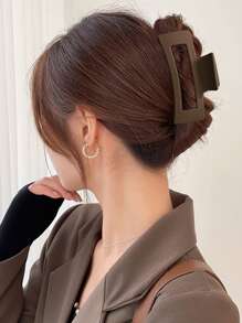 4pcs/Set Ladies' Minimalist Hair Claw/Hair Clip With Simple & Elegant Square/Rectangular/Flower Shape, Suitable For Daily & Outdoor & Bath & Makeup & Hair Styling & Clothing Accessory Casual Hair Clips Hair Jaw Clip Hair Clamps Hair Clutch Hair Catcher Clip Fall Winter Claw Clip Hair Accessories For Women For Vacation Outfits Woman Summer - Coffee - View 2