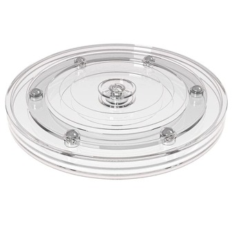 360 Degree Rotating Transparent Storage Tray 8 Inches Wide, Suitable For TV, Computer, Laptop, Kitchen Cabinet, Spice Rack, Terrace Table, Jewelry Organizer