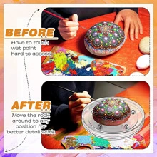 360 độ Xoay Trong suốt Lưu trữ Cái mâm 8 Inch Rộng , Thích hợp Đối với TV , Máy tính , Máy tính xách tay , Phòng bếp Tủ , Giá đỡ gia vị , Sân thượng Bàn , Tổ chức đồ trang sức - trắng - Xem 5