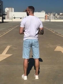 Men Denim Shorts - Rửa nhẹ - Xem 2