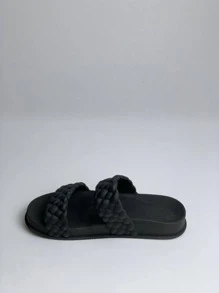 Chinelo Birken Papete Feminino Sandália Confortável Trançado Carnaval - Preto - Visão 5