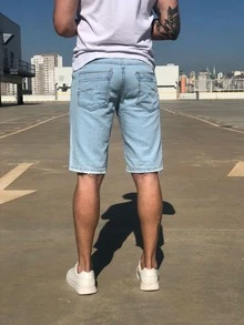 Men Denim Shorts - Rửa nhẹ - Xem 4