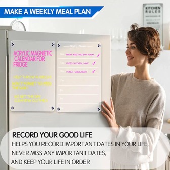 2 件 9 英寸 X 13 英寸透明每周膳食计划表最佳礼物