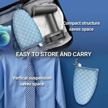 迷你燙衣板,手持鐵板,手持熨燙桌子適用於家庭使用,熨燙架蒸汽手套服裝蒸籠架熨燙手套,防水和手套附戒指穿戴,完全護理保護服裝蒸汽手套,隔熱手套適用於服裝 - 藍色 - 查看 4