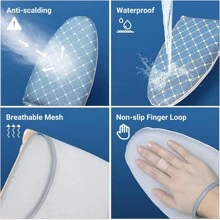 迷你燙衣板,手持鐵板,手持熨燙桌子適用於家庭使用,熨燙架蒸汽手套服裝蒸籠架熨燙手套,防水和手套附戒指穿戴,完全護理保護服裝蒸汽手套,隔熱手套適用於服裝 - 藍色 - 查看 5