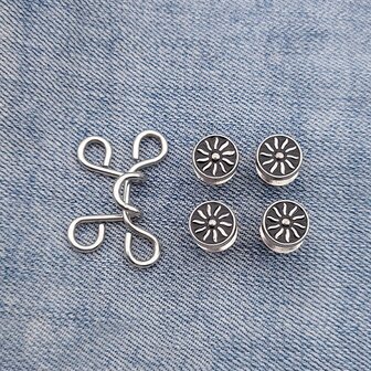 1 set Jeans de metal con patrón de sol ajuste , eliminación sin de coser cintura