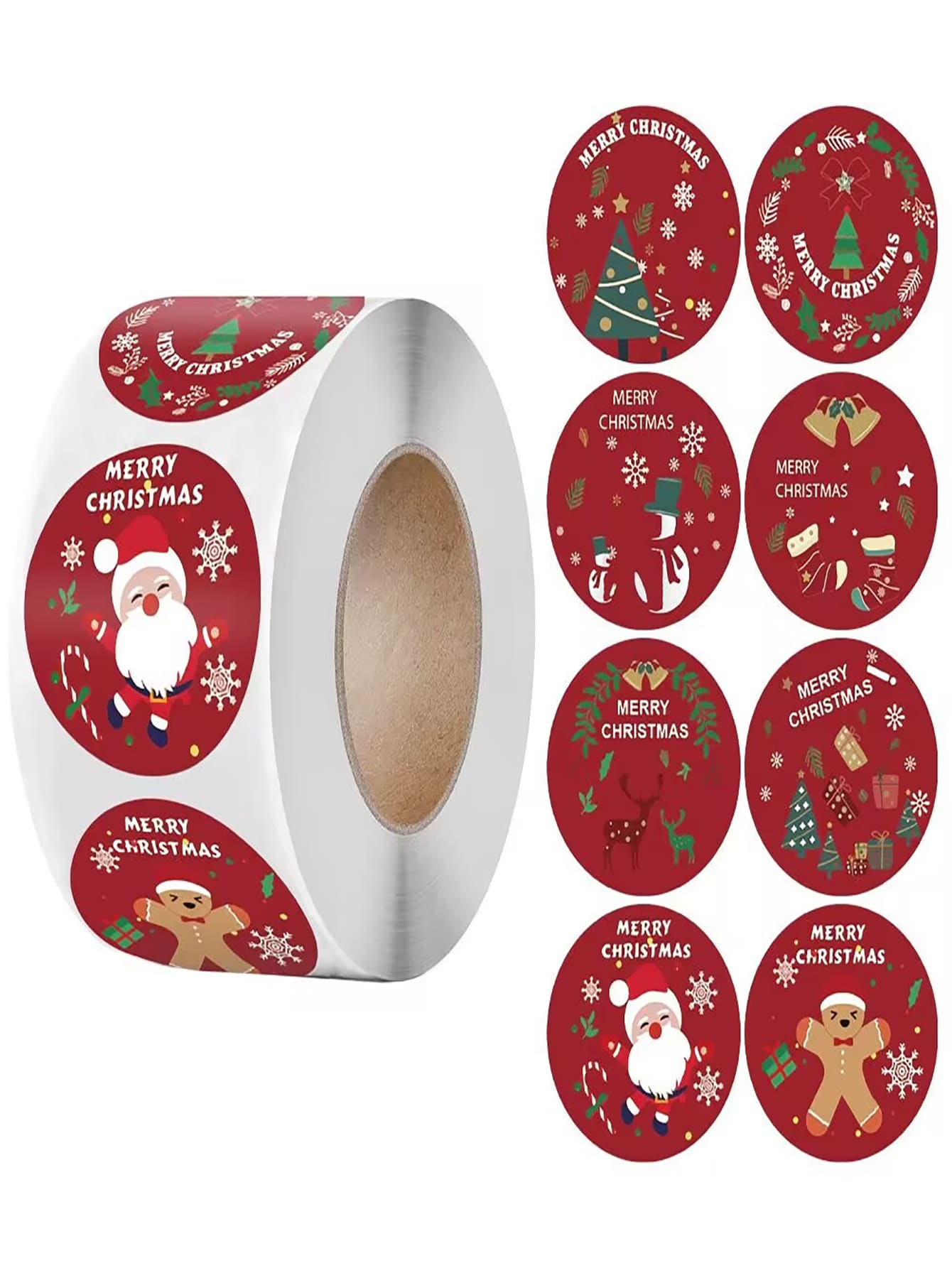 1roll Christmas Snowman Pattern Stickers - Multicolor - View 1