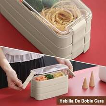 Topper Box Lunch 3 Covered Compartments Included. Box For Lunch And Lunch. Portable Food Box Lunch Box