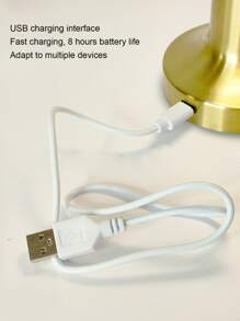1pc Rechargeable Touch Control Three Color Changing Dimmable Vintage Metallic Table Lamp Suitable For Outdoor Dining Table, Different Indoor Desktop - Gold - View 6