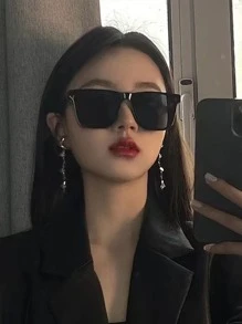 1 件男女通用街头风格眼镜配件 - 黑色 - 查看 1