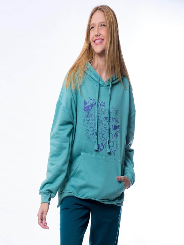 Blusa Oversized com Estampa Graffitada