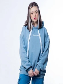 Moletom Oversized com Capuz e Estampa de Mariposa