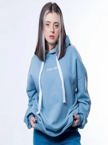 Moletom Oversized com Capuz e Estampa de Mariposa