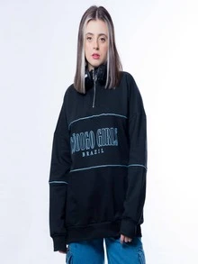 Moletom Gola Alta com zíper extenso