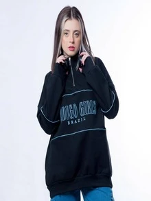 Moletom Gola Alta com zíper extenso