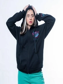 Blusa Moletom com Capuz e Estampa Planeta e Fogo