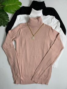 Women Knit Tops - 藕粉色 - 查看 1