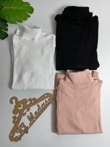 Women Knit Tops - 藕粉色 - 查看 2