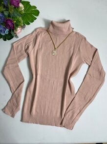 Women Knit Tops - 藕粉色 - 查看 3