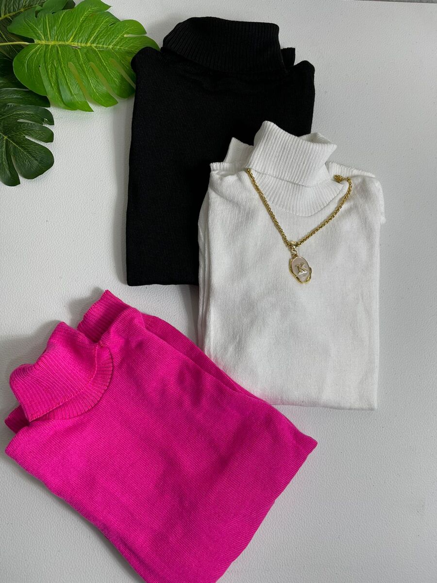 Women Knit Tops - Màu Hồng Tươi - Xem 1