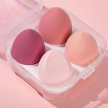 Kit Con 4 Esponja de maquillaje  Con Cajita - Rosa - Ver 1