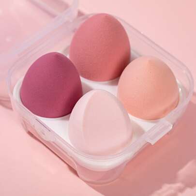 Kit Con 4 Esponja de maquillaje  Con Cajita