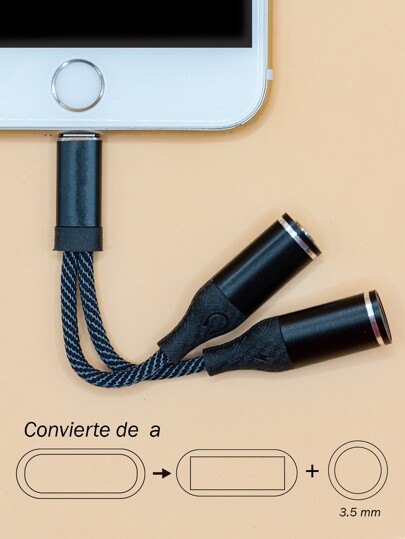 1 Pieza Adaptador Para Entrada Auricular Jack 3.0 y Adaptador tipo C