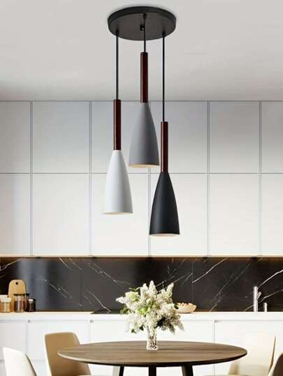 北歐風格E27白色吊燈,合適,客廳,咖啡店,吊燈,單或者3頭,馬卡龍顏色(燈泡不包含)