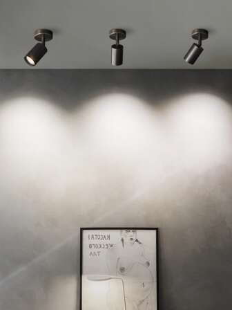 表面安裝 360° 可旋轉白色/黑色 LED 吸頂燈，Gu10 可更換燈泡，壁燈/吸頂燈（不含燈泡）