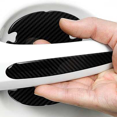 8PCS Epoxy Carbon Fiber Door Cup Handle Protector - Anti-Scratch Film Kit, Universal Fit For Auto Exterior Paint Protection | Car Accessories, Exterior Car Accessories, Car Protection Film, Auto Styling, Vehicle Detailing, Car Care Essentials, Scratch Resistant Cover