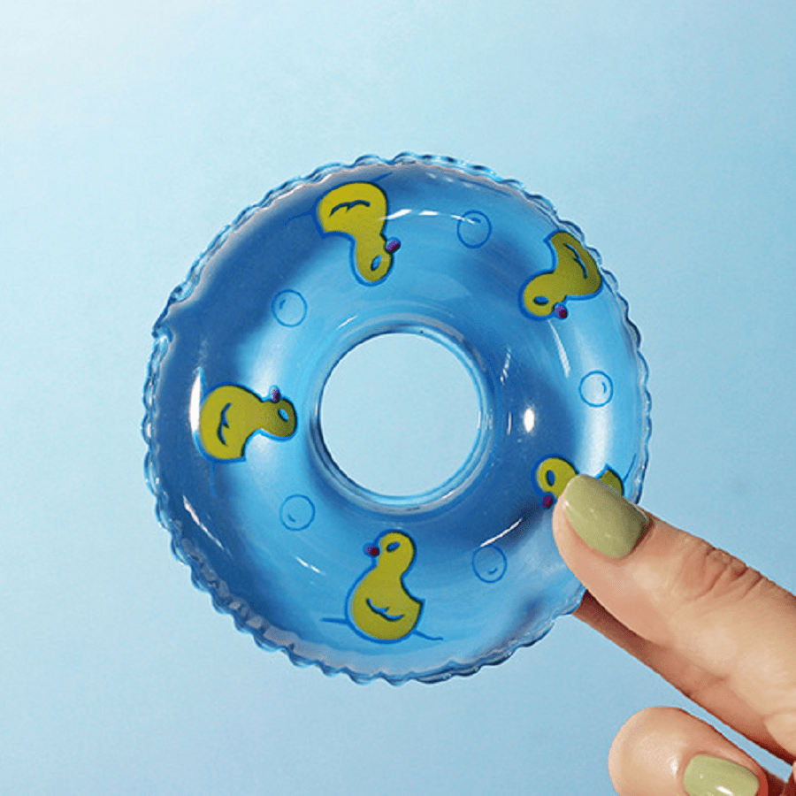 1pc Miniature Dollhouse Accessory Prop Cute Duck Swimming Ring SHEIN USA