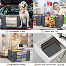 90L Large Storage Bags ,1 Pack Clothes Storage Bins Foldable Closet Organizer Storage Containers With Handles Thick Fabric For Clothing, Blanket, Comforters, Bed Sheets, Pillows And Toys (Gray),Boho Vibes