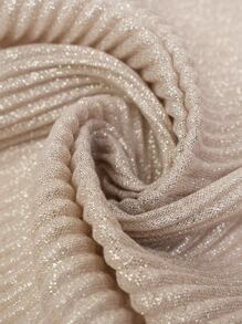 1pc Solid Colored Frayed Edge Scarf With Pleats, Versatile & Elegant Accessories - Champagne - View 4