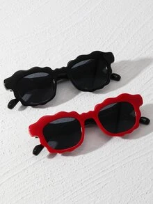 2入組女性時尚圓形眼鏡 - 彩色 - 查看 1