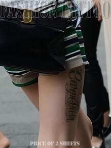 2 Hojas De Pegatinas De Tatuajes Para Mujeres Carpe Diem - Multicolor - Ver 1