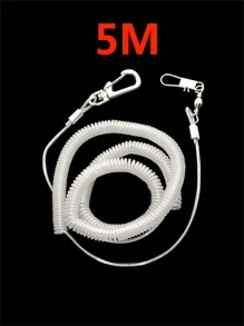 1入組5米鸚鵡飛翔繩,1.8毫米超薄寵物訓練繩,適用於鸚鵡和八哥防咬,戶外飛行和訓練 - 白色 - 查看 1