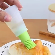 1pc Silicone Oil Brush With Bottle Brush For Outdoor Bbq & Home Baking, Cooking Tools - Green - View 4