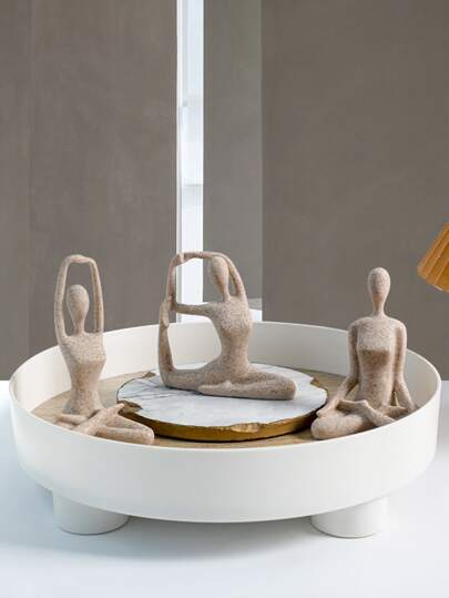 رمضان زينة رمضان 1 طقم / 3 قطع تمثيلات يوجا ذات لون موحد لديكور غرفة المعيشة، غرفة النوم، غرفة الدراسة أو كإكسسوارات تصوير للمعرض، هدايا مثالية